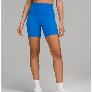 Blue 6” high rise Lululemon Biker Shorts BRAND NEW W TAGS